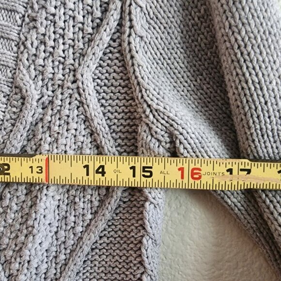 Venus Womens Cardigan Sweater Button Front Long Sleeve Cable Knit Gray Size S - Picture 8 of 9